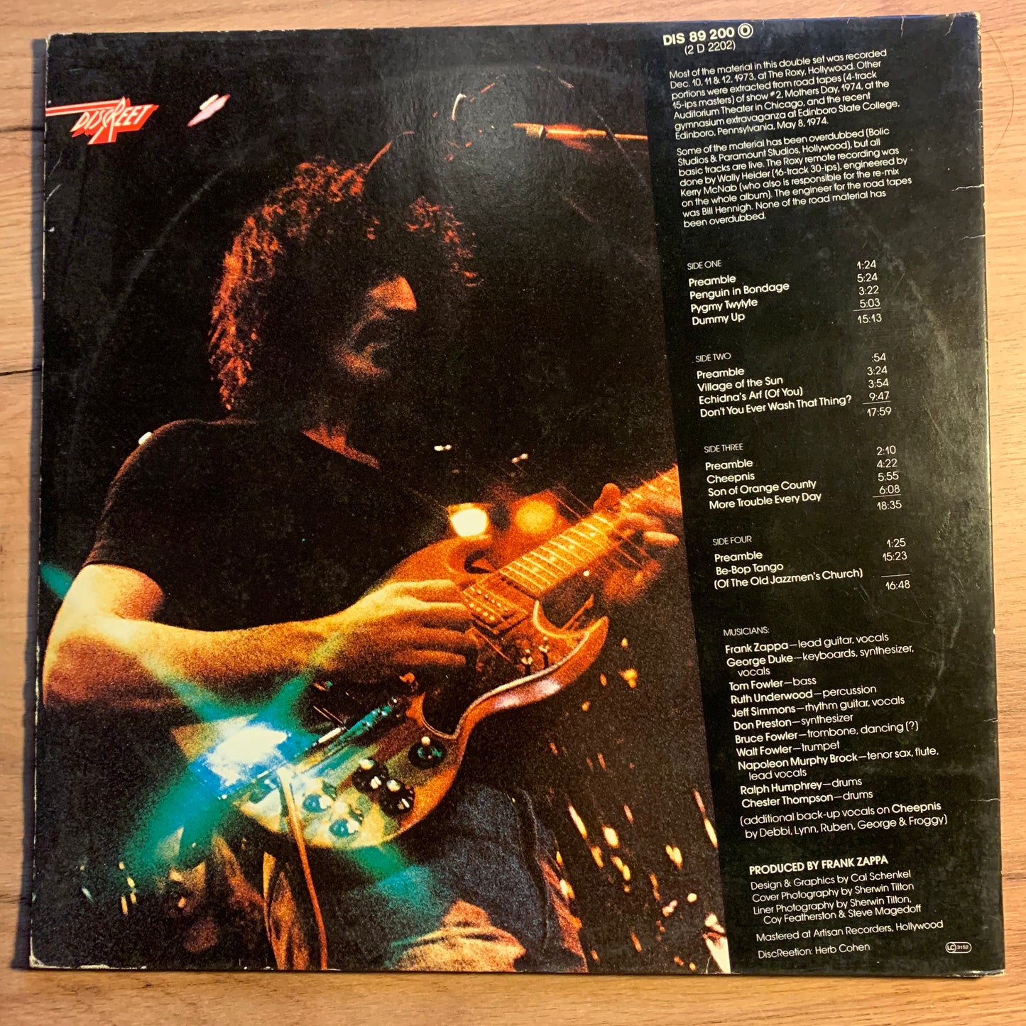 ZAPPA/MOTHERS - ROXY & ELSEWHERE...RE GER...VG+/VG+