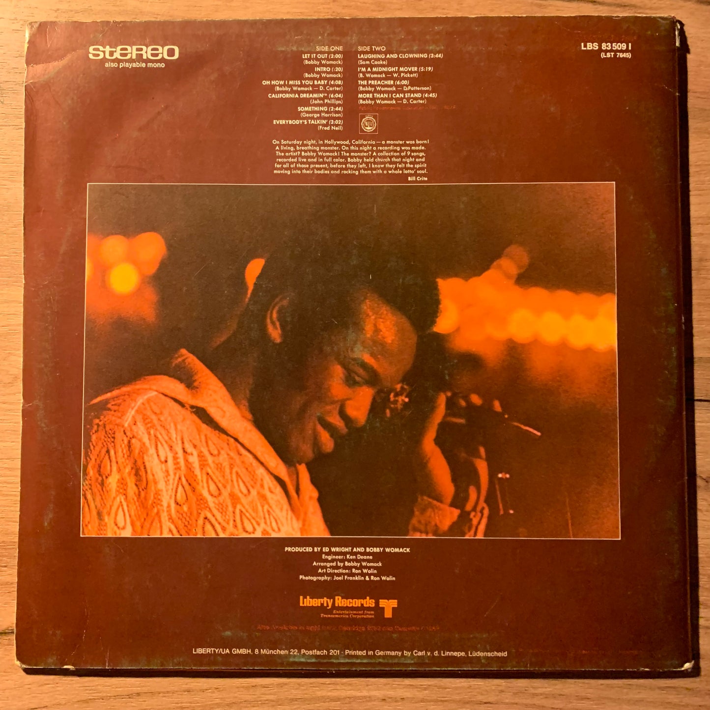 BOBBY WOMACK – THE WOMACK "LIVE"...OG GER 1970...VG/VG