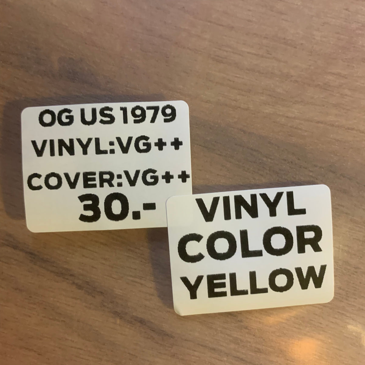 Étiquette : OG US 1979, VG++/VG++, 30 CHF, vinyle jaune