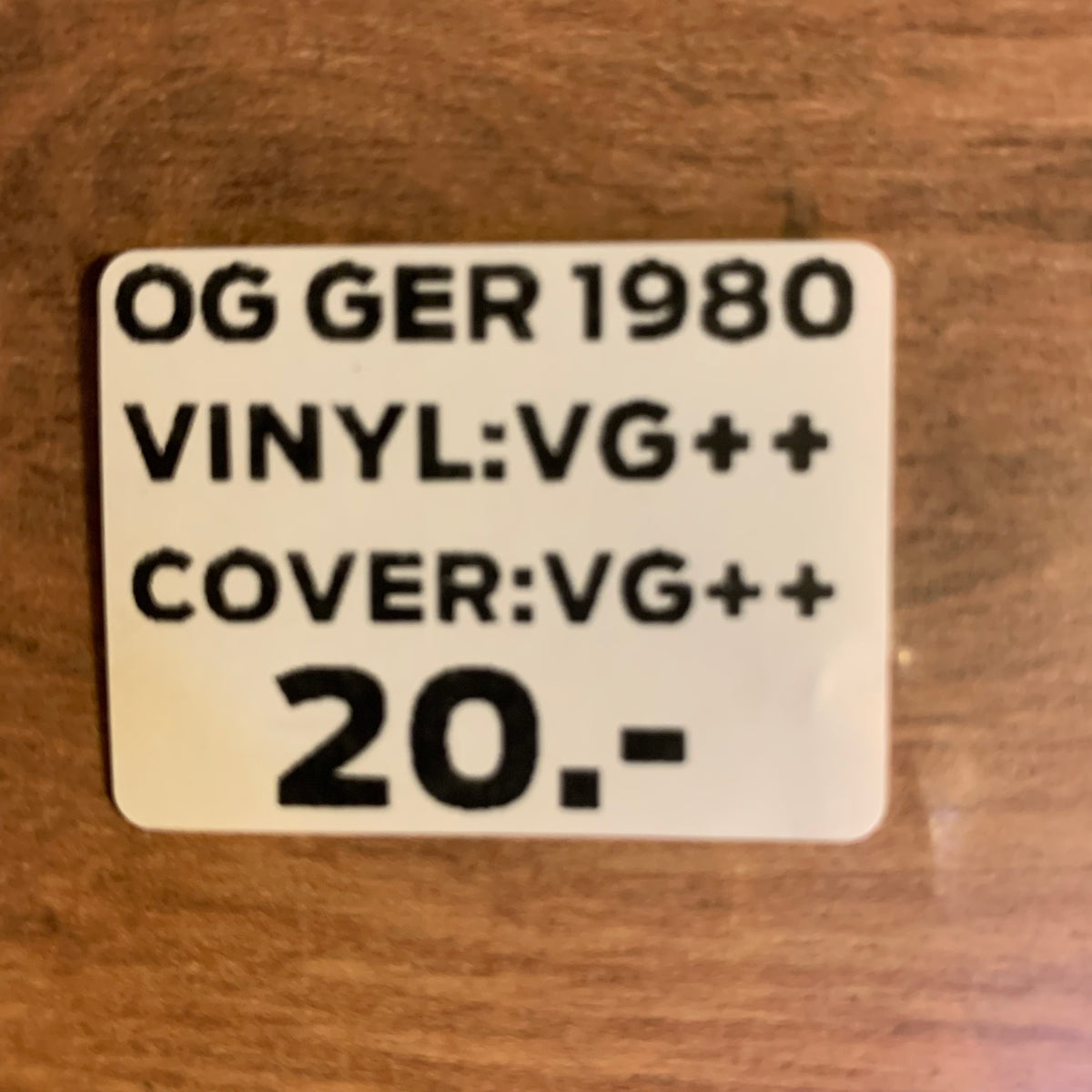Étiquette OG GER 1980 VG++/VG++ 20 CHF