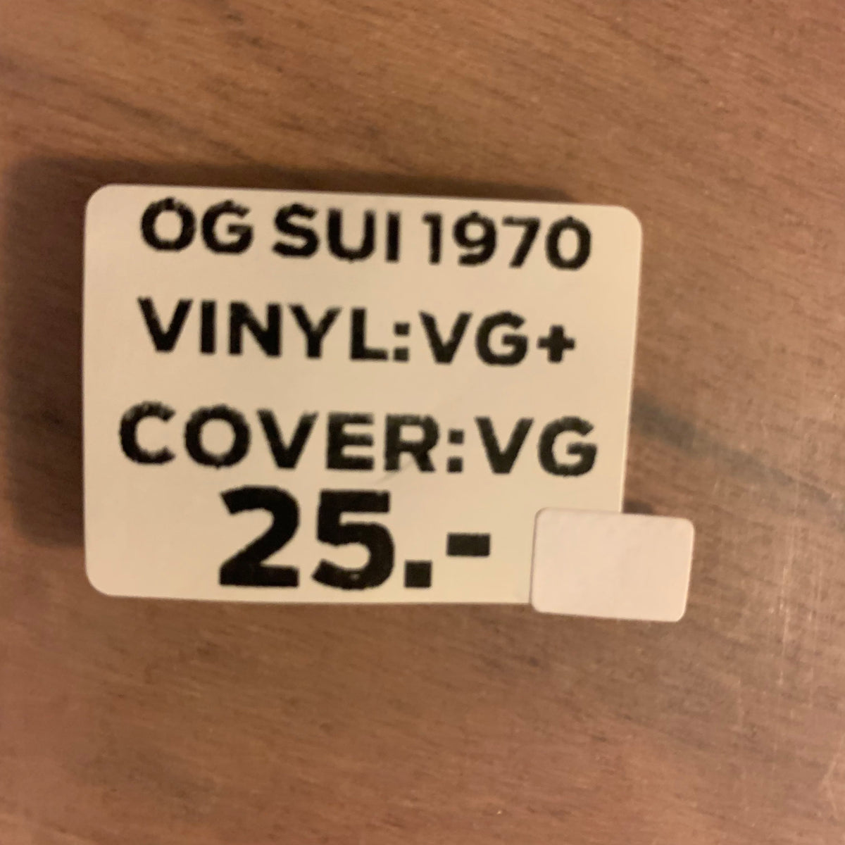 Étiquette état : OG SUI 1970, disque VG+, pochette VG, 25 CHF