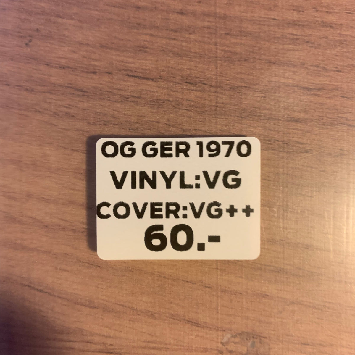 Étiquette état OG GER 1970 VG VG++ 60 CHF