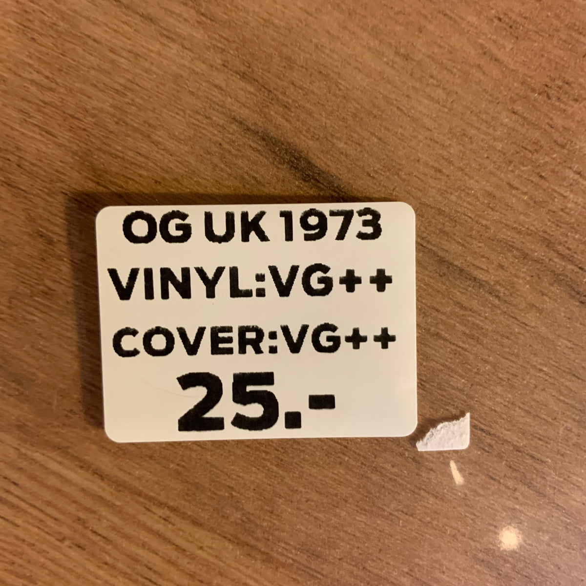 Étiquette OG UK 1973, disque VG++, pochette VG++, 25 CHF