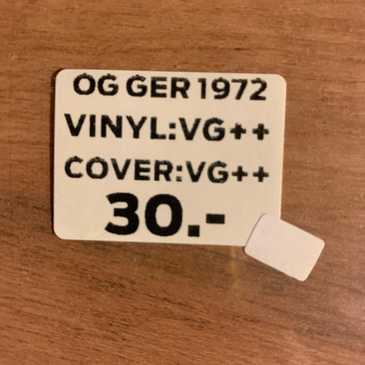 Étiquette état : OG GER 1972, disque VG++, pochette VG++, 30 CHF