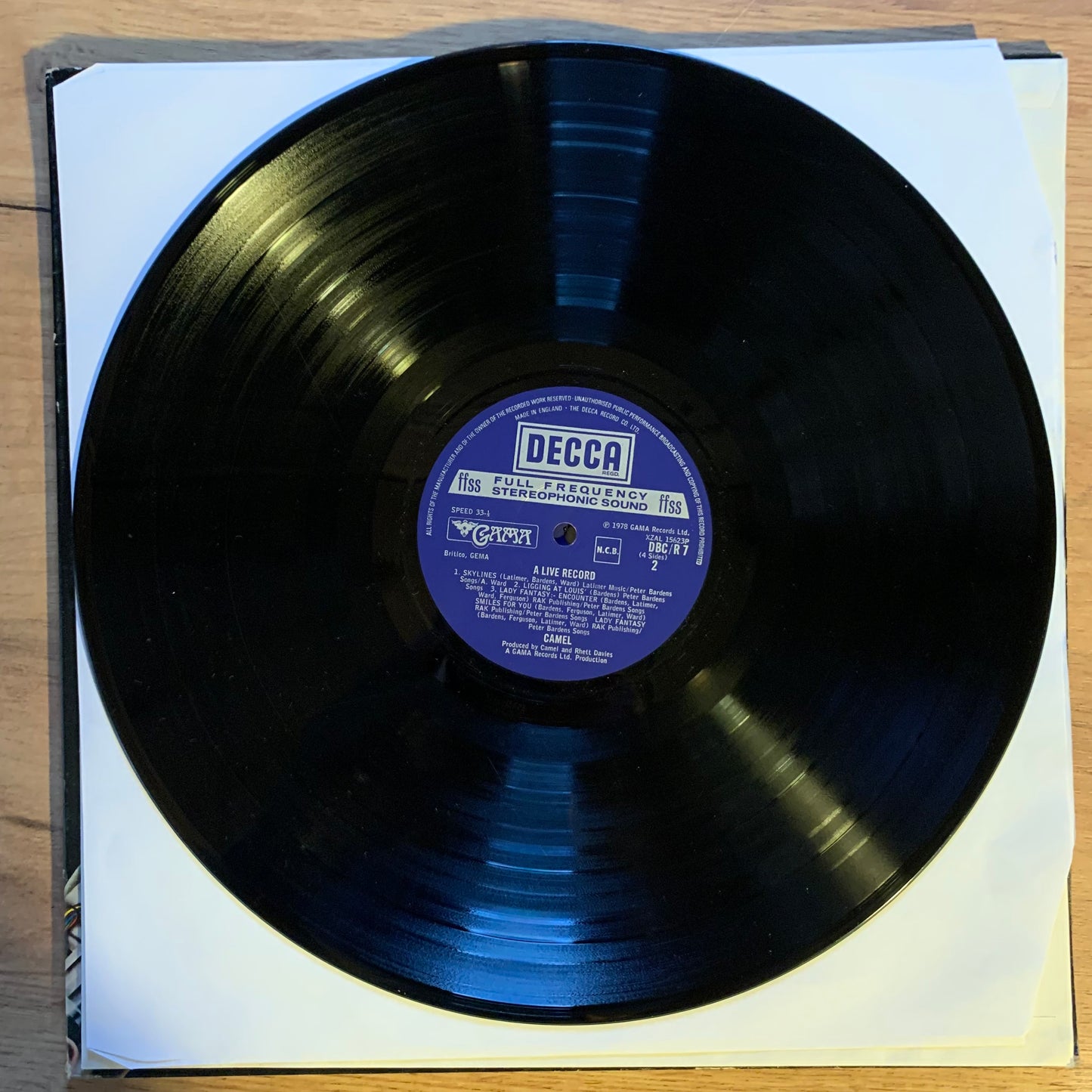 CAMEL - A LIVE RECORD...OG UK 1978... VG+/G
