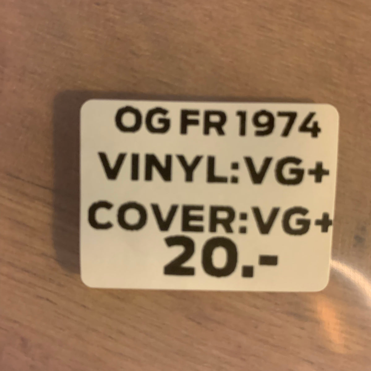 Étiquette état : OG FR 1974, disque VG+, pochette VG+, 20 CHF