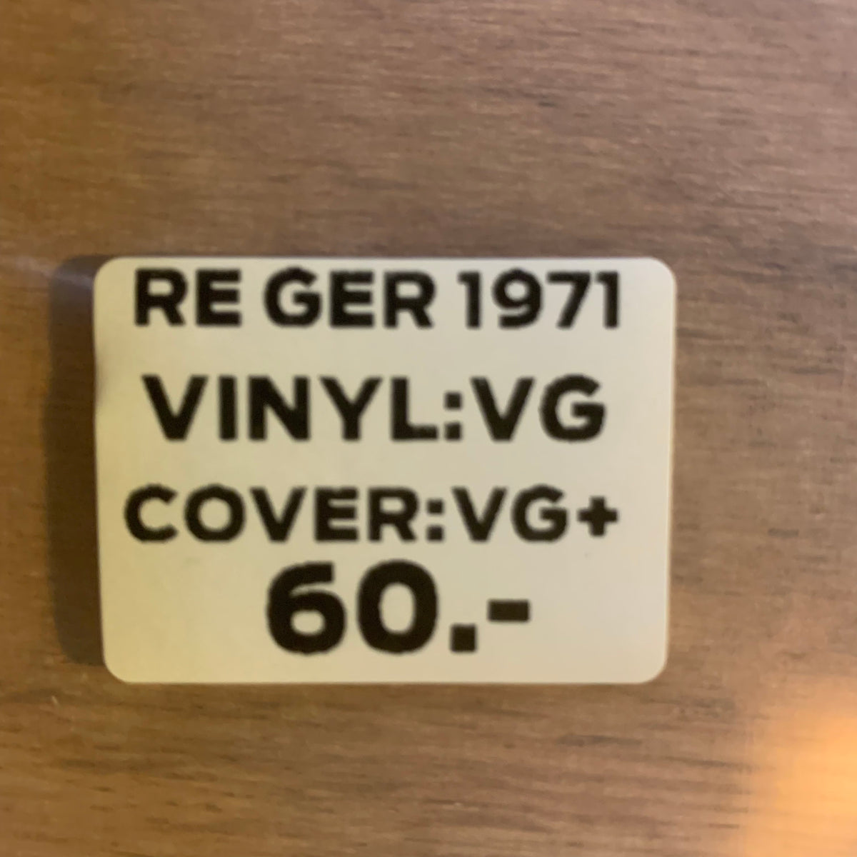 Étiquette RE GER 1971 VG/VG+ 60 CHF