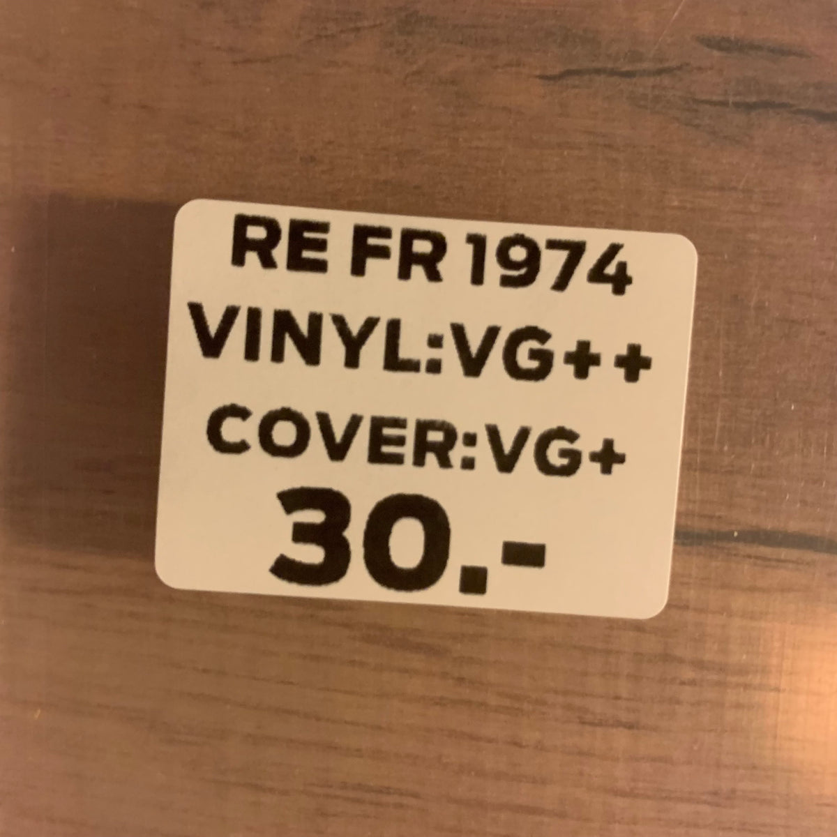 Étiquette état RE FR 1974 VG++ VG+ 30 CHF