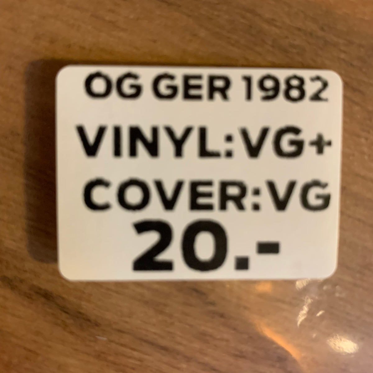 Étiquette OG GER 1982 VG+/VG 20 CHF