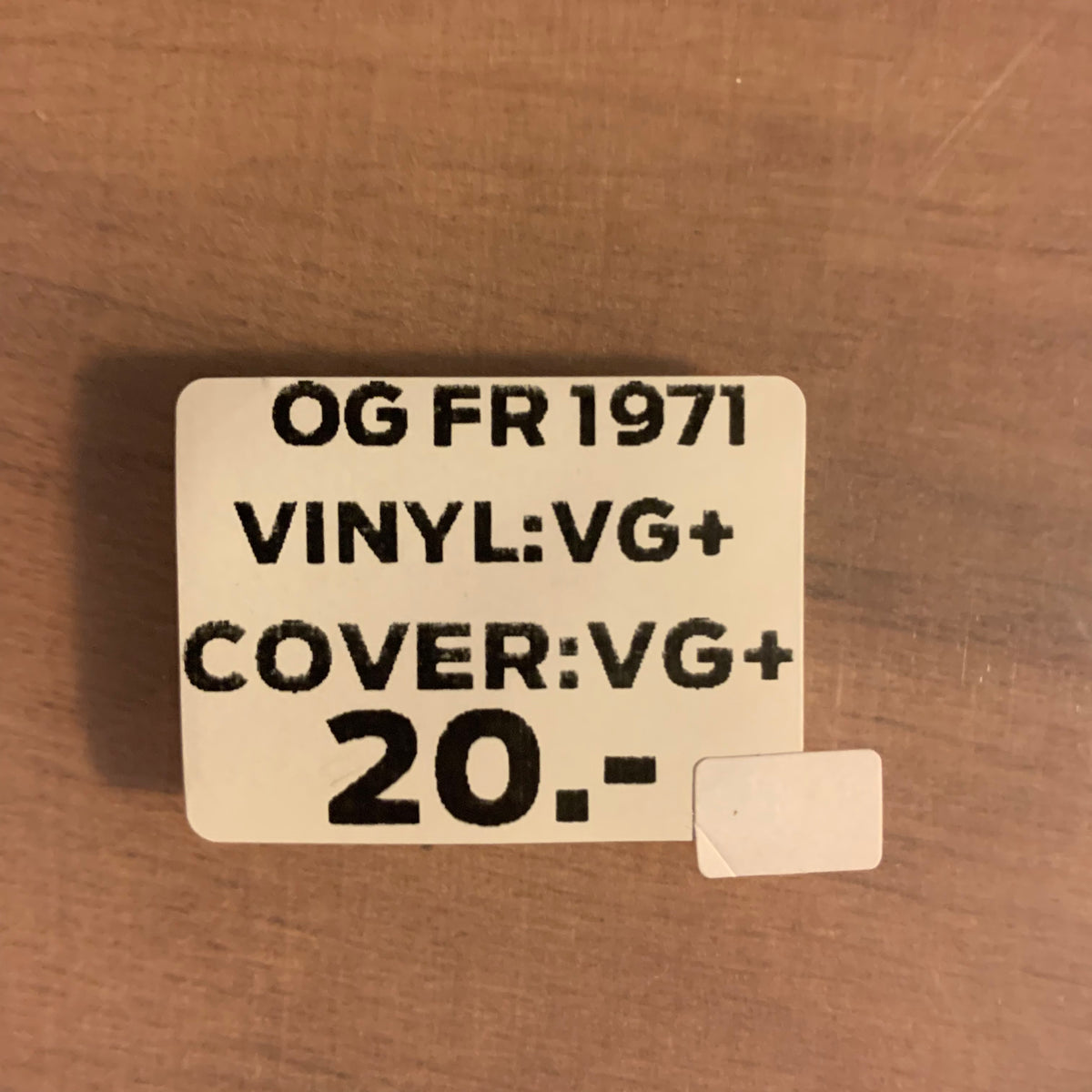 Étiquette état : OG FR 1971, VG+/VG+, 20 CHF