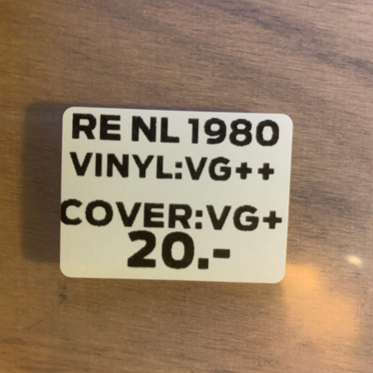 Étiquette RE NL 1980 VG++/VG+ 20 CHF