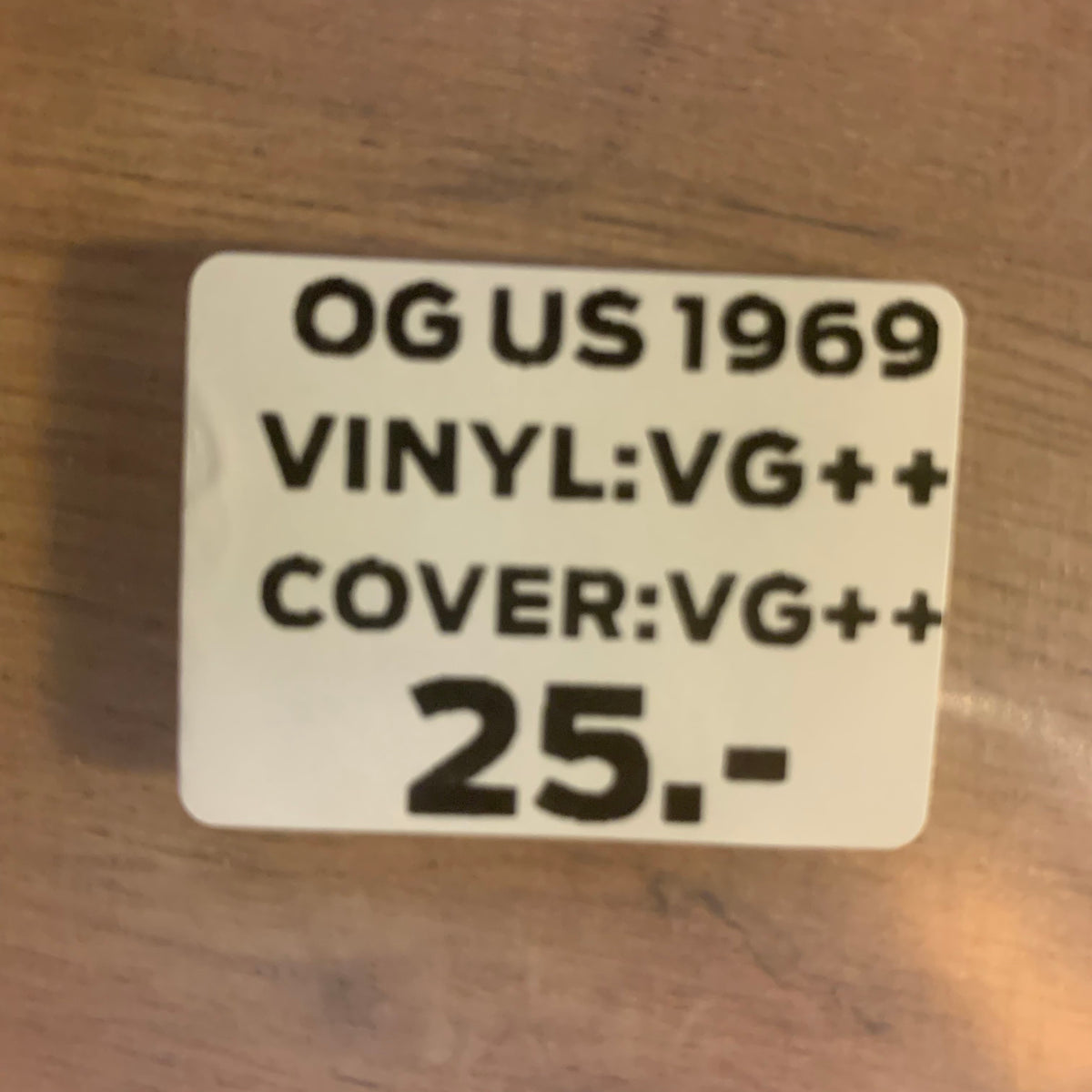 Étiquette état : OG US 1969, disque VG++, pochette VG++, 25 CHF