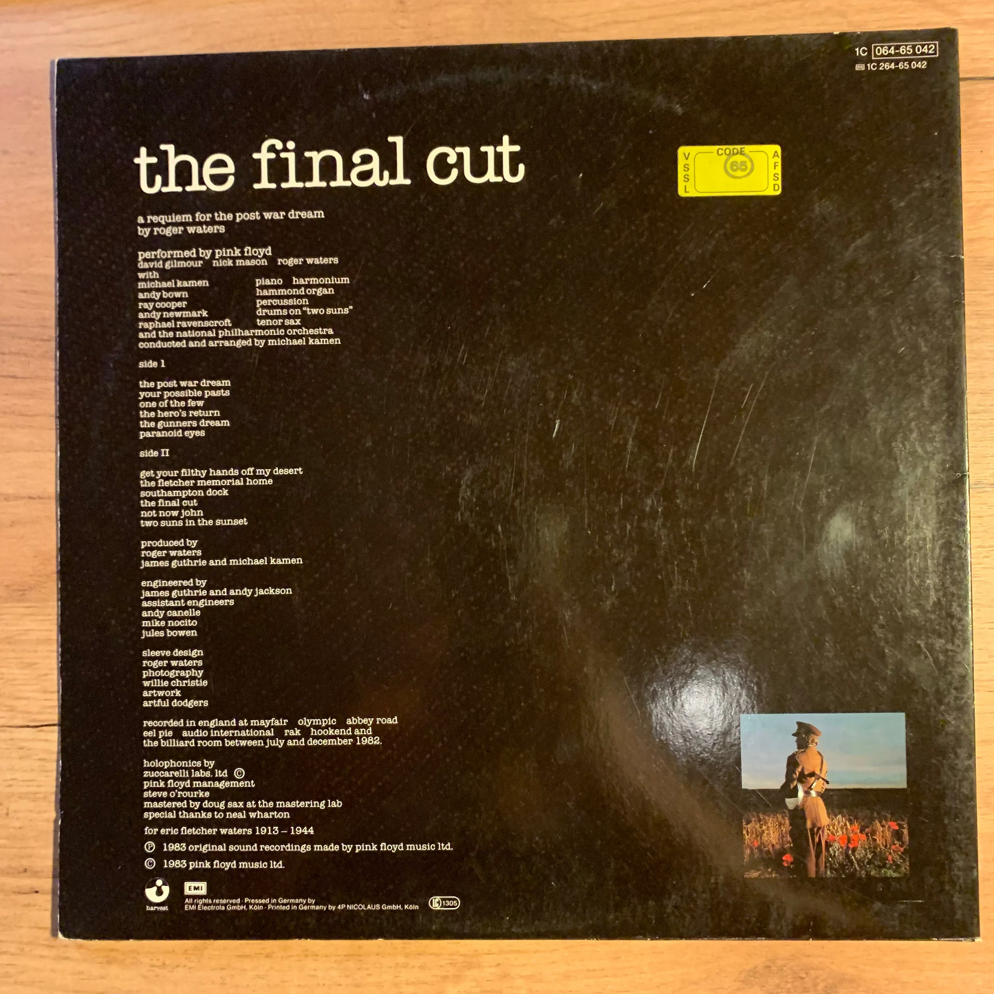 PINK FLOYD - THE FINAL CUT...OG GER 1983...VG+/VG+