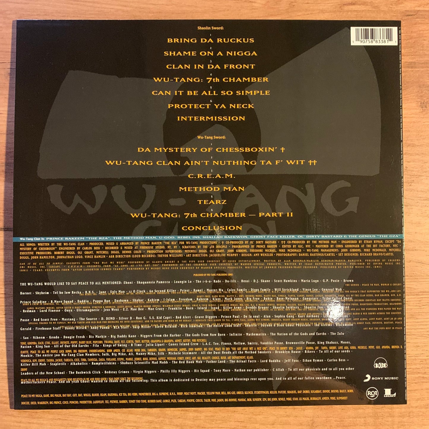 WU-TANG CLAN - ENTER THE 36 CHAMBERS...RE EU 2018...EX/EX