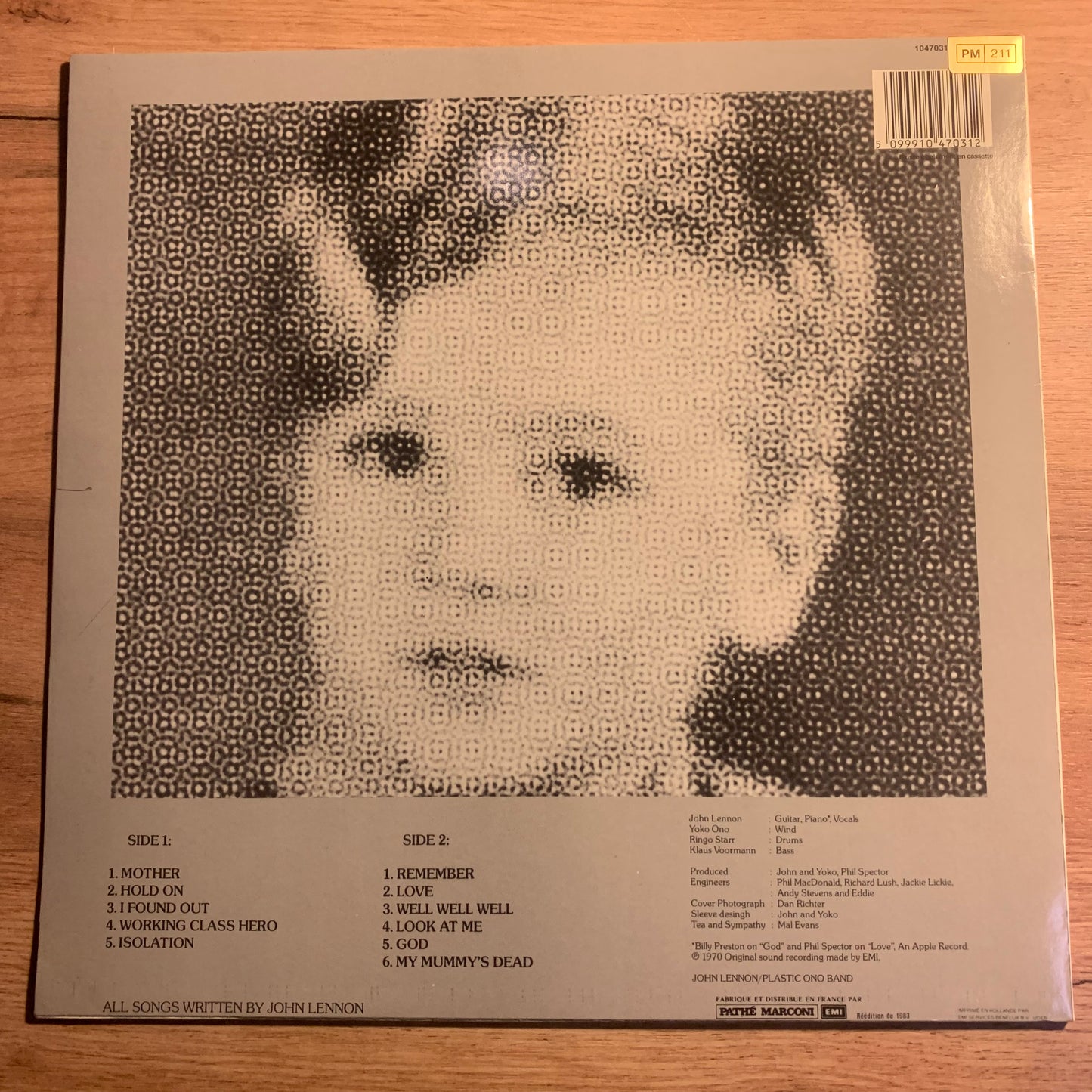 JOHN LENNON - PLASTIC ONO BAND...RE FR 1983...VG++/VG++