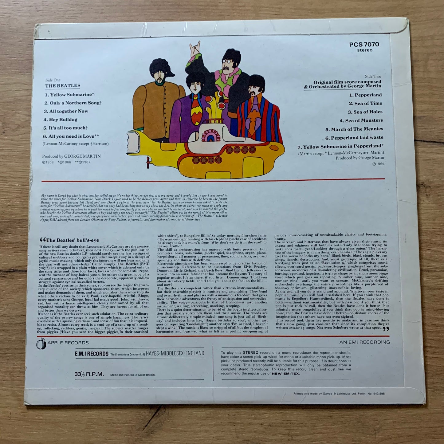 THE BEATLES – YELLOW SUBMARINE...OG UK 1969...VG/VG