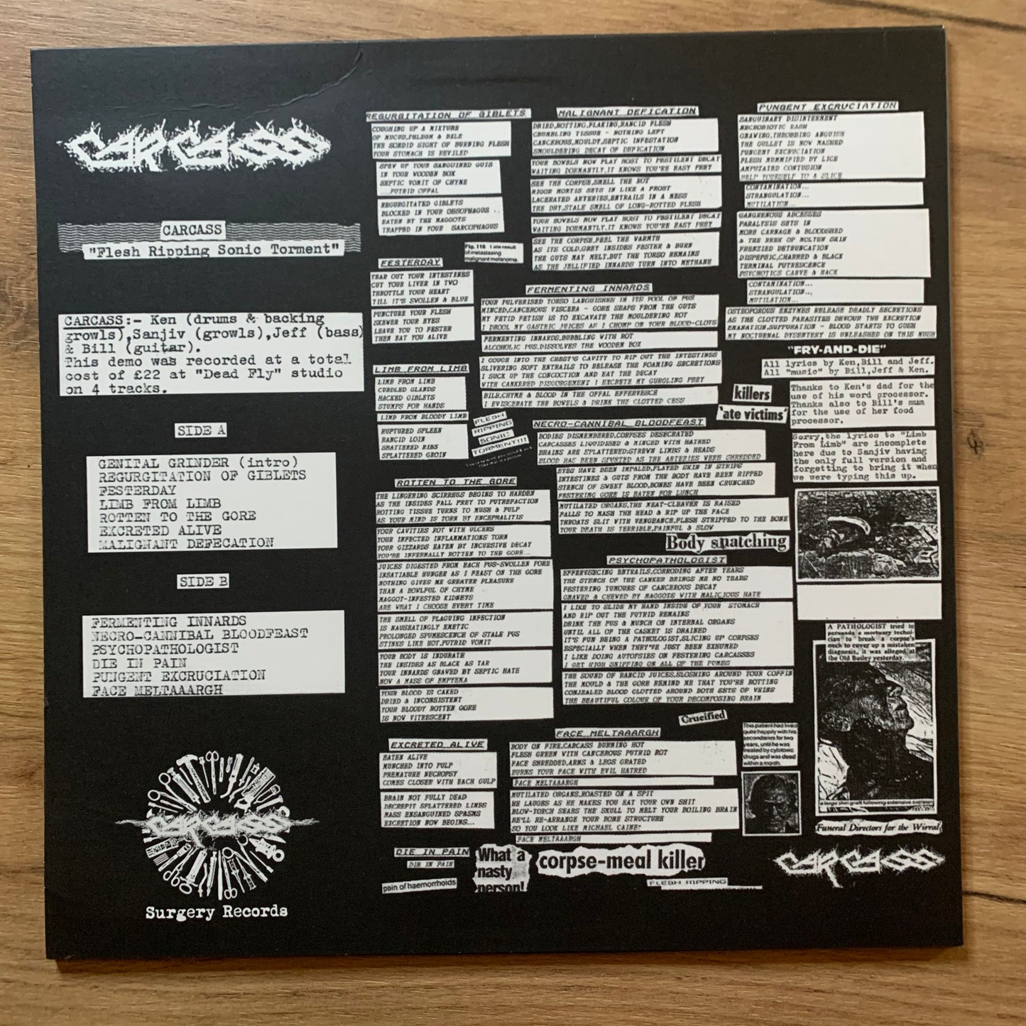 CARCASS – FLESH RIPPING SONIC TORMENT...2020...EX/NM
