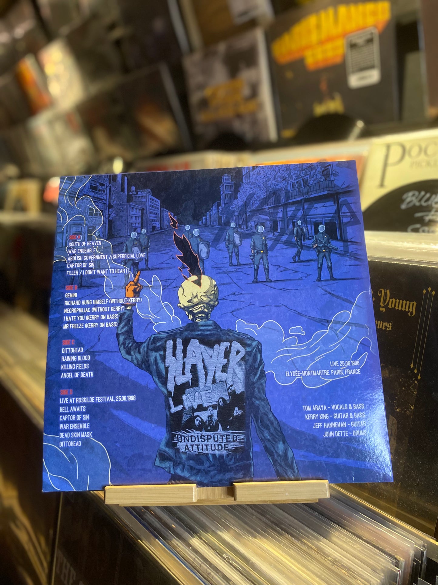 SLAYER – LIVE IN PARIS - PUNKS NOT DEAD / Limited Edition  UnofficiaL white/black marbled
