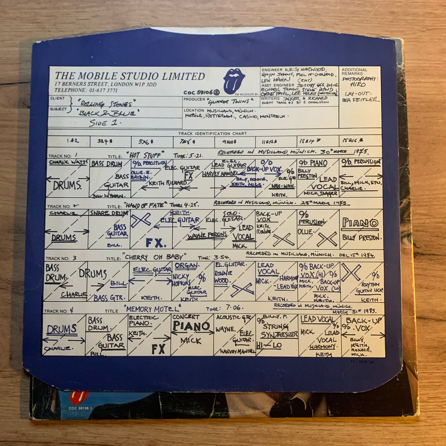 THE ROLLING STONES – BLACK AND BLUE...OG GER 1976...VG+/VG
