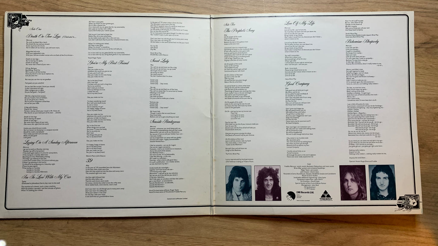 QUEEN - A NIGHT AT THE OPERA...OG UK 1975...VG+/VG+