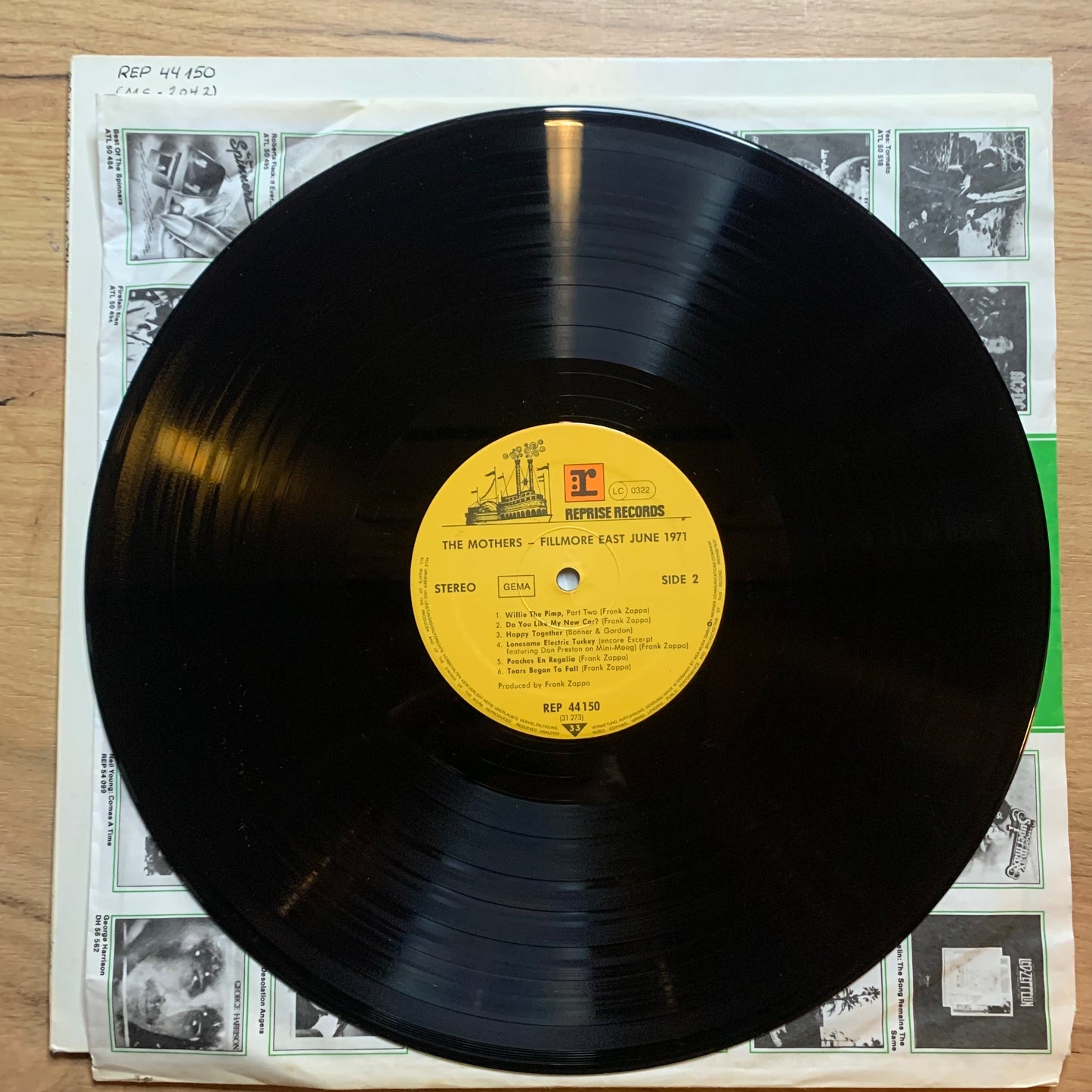THE MOTHERS - FILLMORE EAST JUNE 1971...RE GER... VG+/VG+