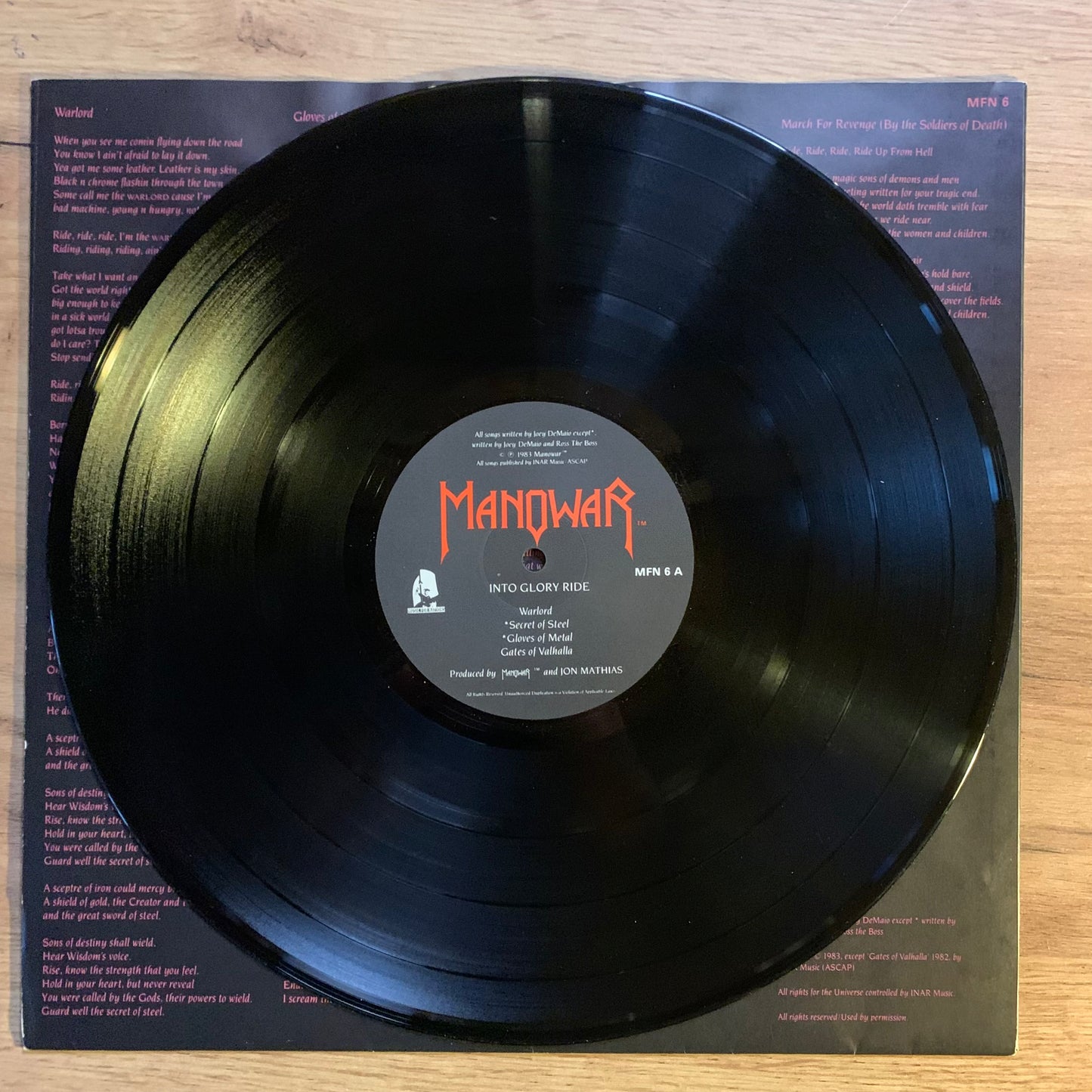 MANOWAR - INTO GLORY RIDE...OG UK 1983...VG+/VG