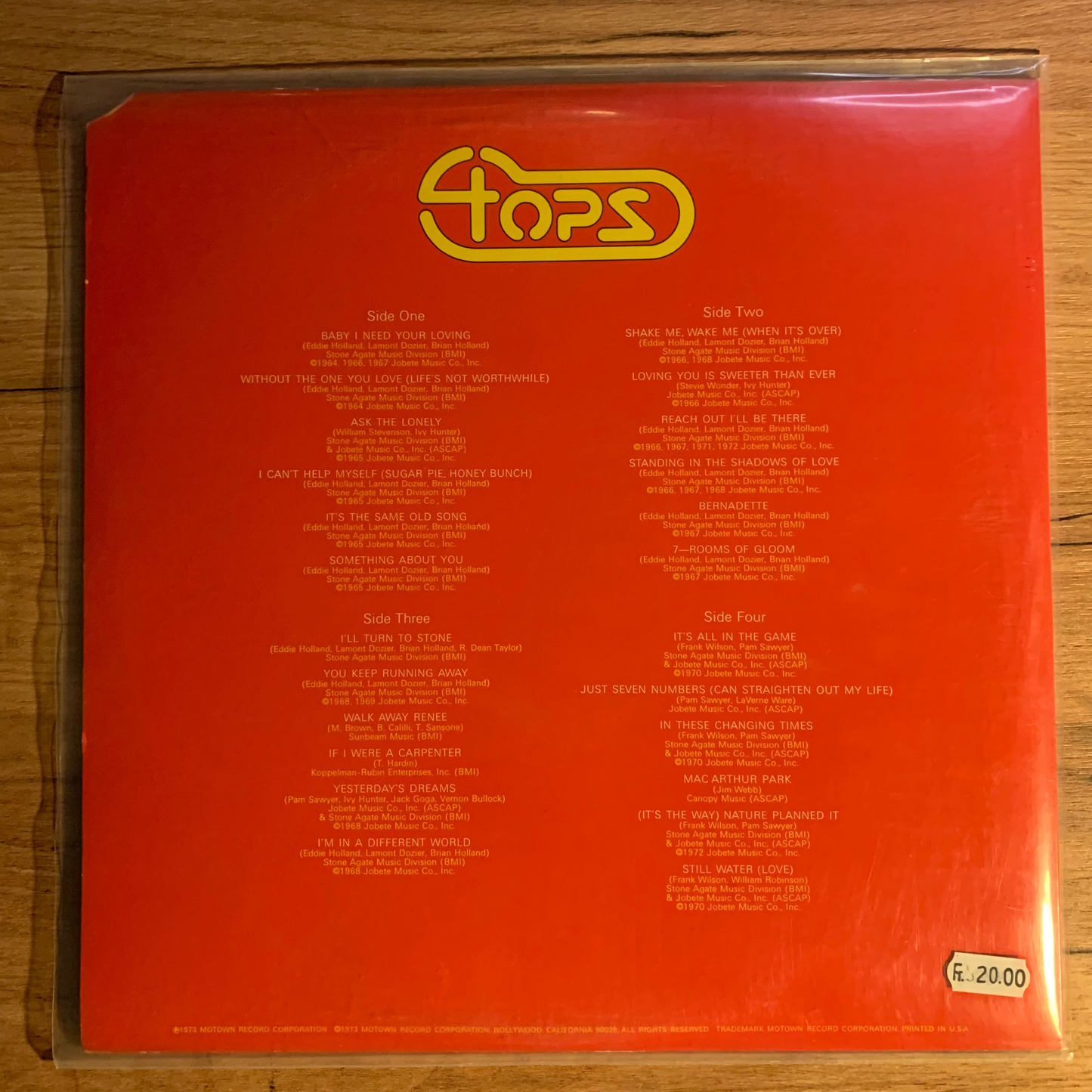 THE FOUR TOPS - THE BEST OF...COMPIL US 1973...VG+/VG+