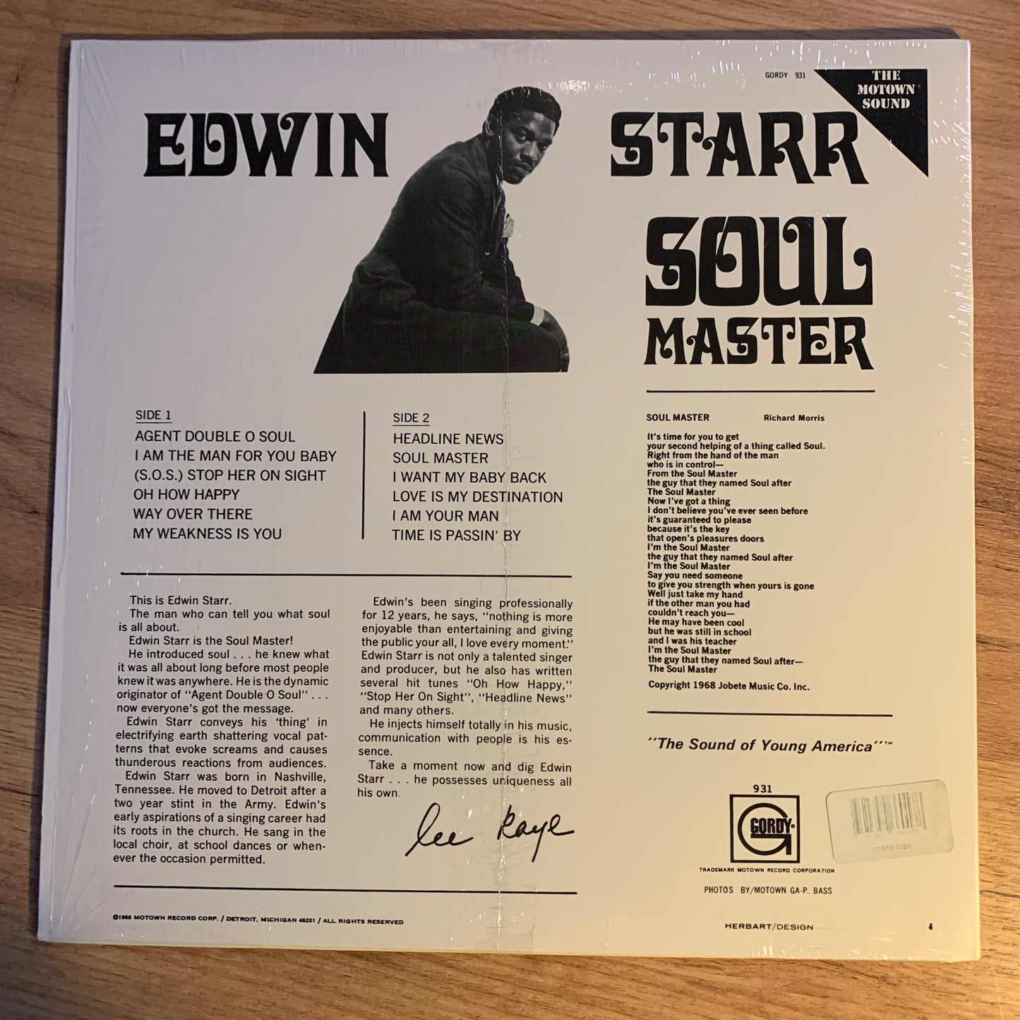 EDWIN STARR - SOUL MASTER...RE US...VG+/EX