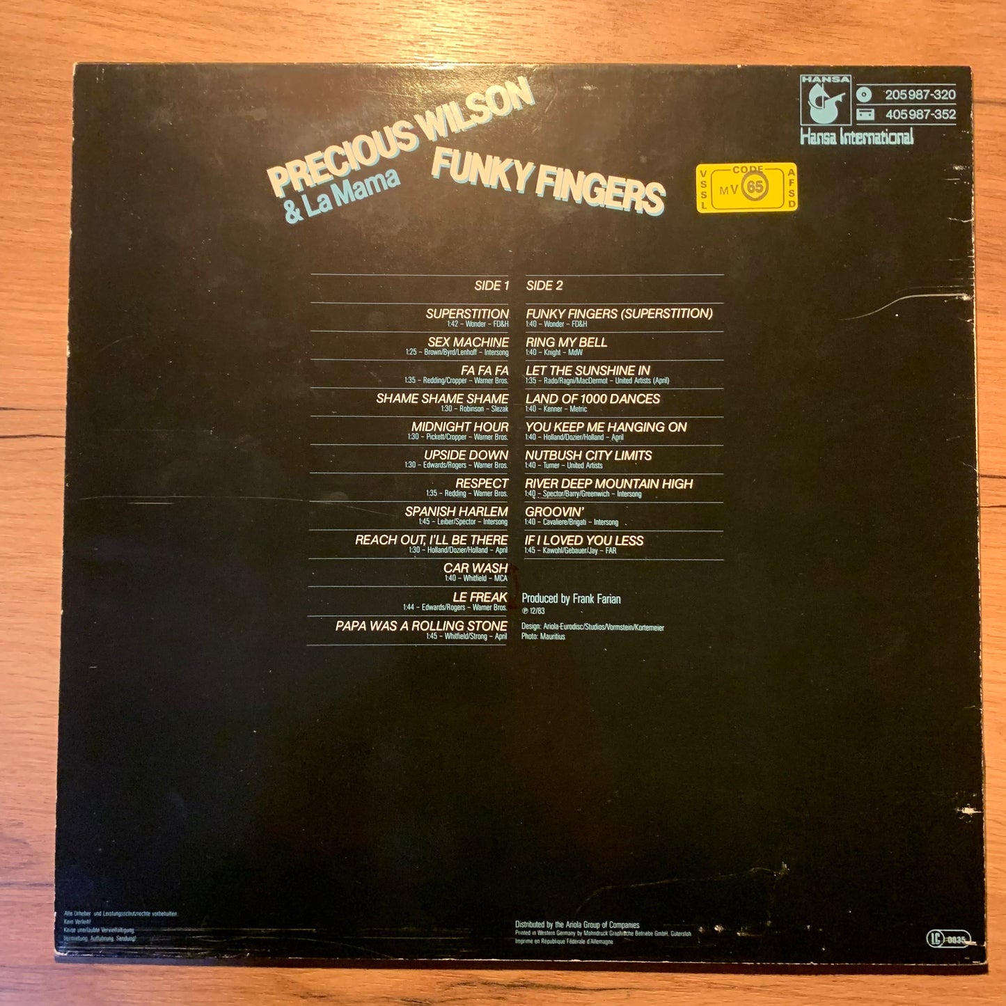 Precious Wilson – Funky Fingers..OG EU 1983...VG+/VG+