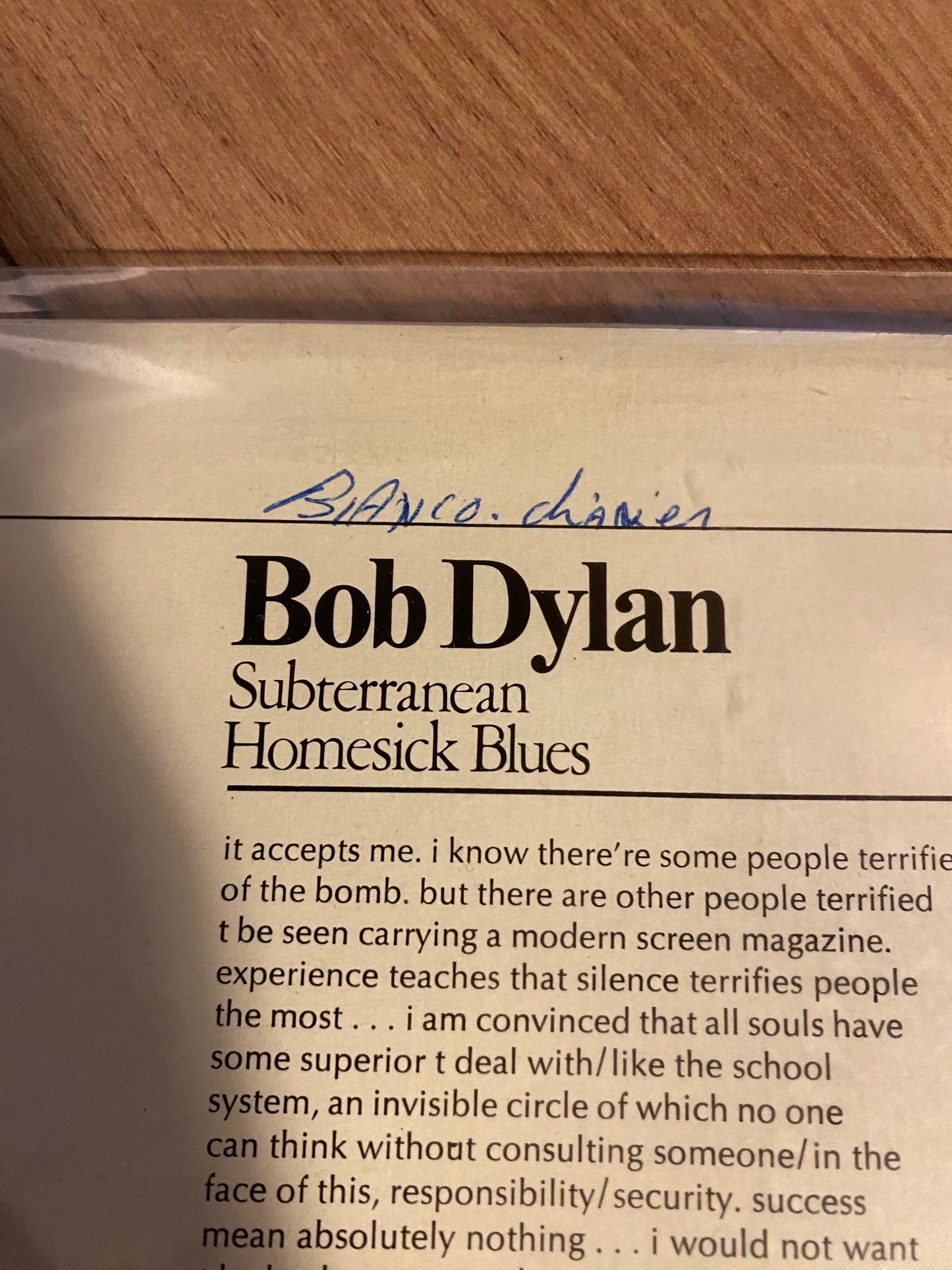 BOB DYLAN - SUBTERRANEAN HOMESICK BLUES / LP, ALBUM, RE EU