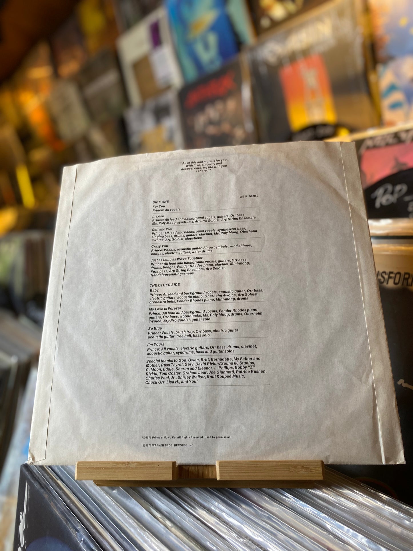 Prince - For You / LP, Album, RE (FR 1988)