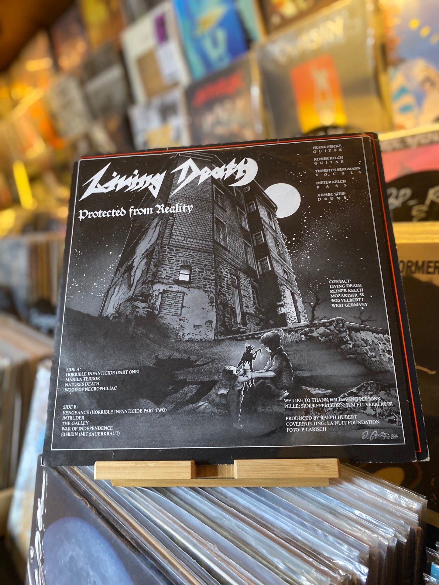 LIVING DEATH - PROTECTED FROM REALITY...OG GER 1987...VG+/VG+