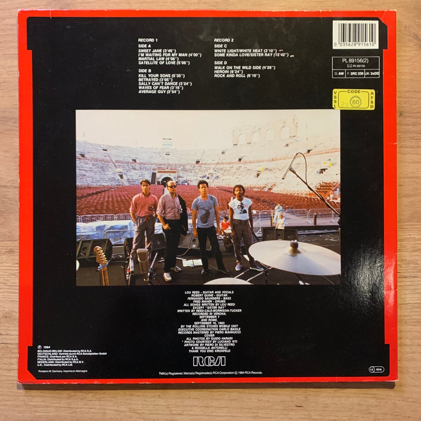 LOU REED - LIVE IN ITALY...OG UK 1984...EX/VG+