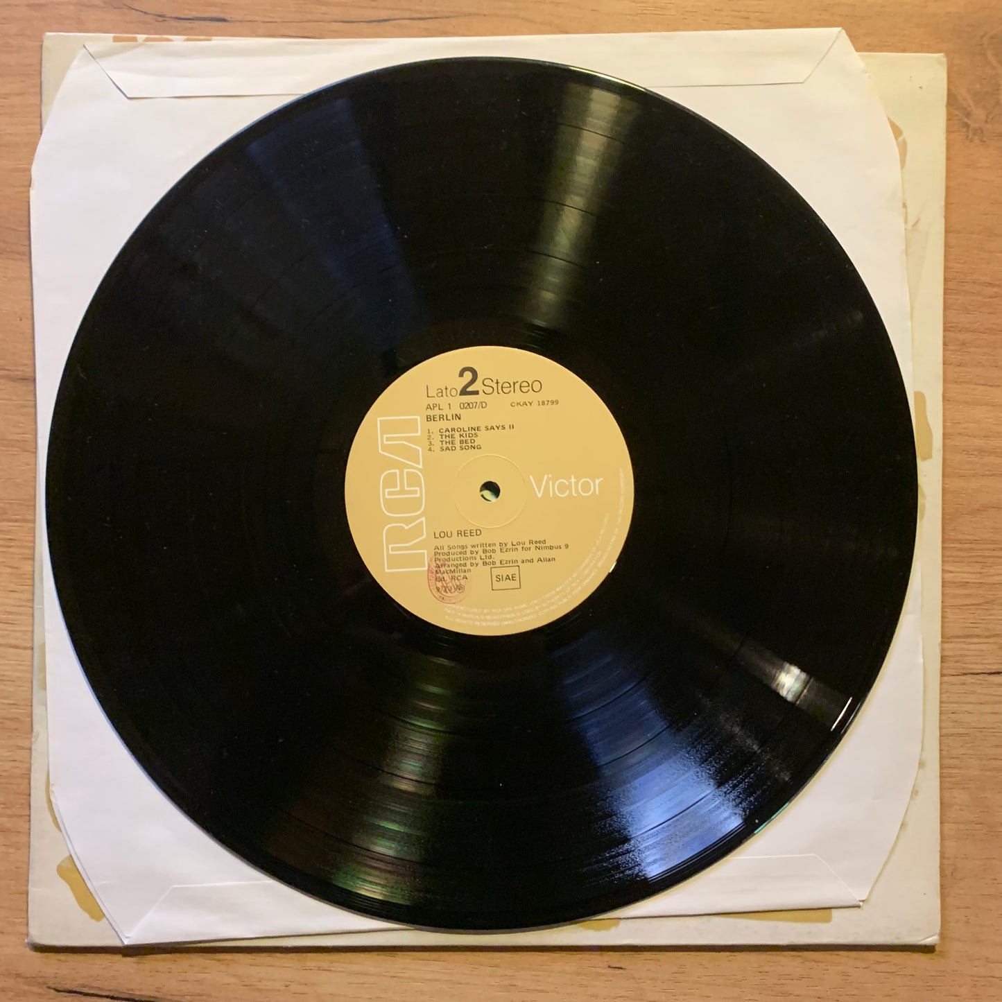 LOU REED - BERLIN...RE ITA 1978...VG+/VG++