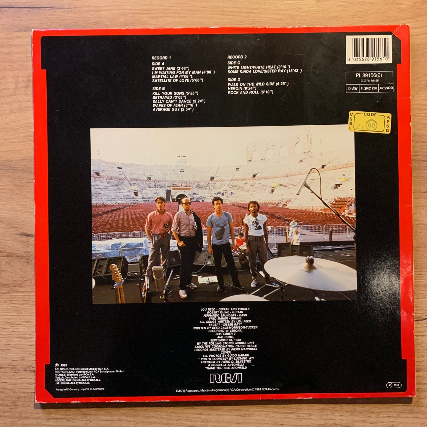 LOU REED - LIVE IN ITALY...OG UK 1984...VG+/VG+