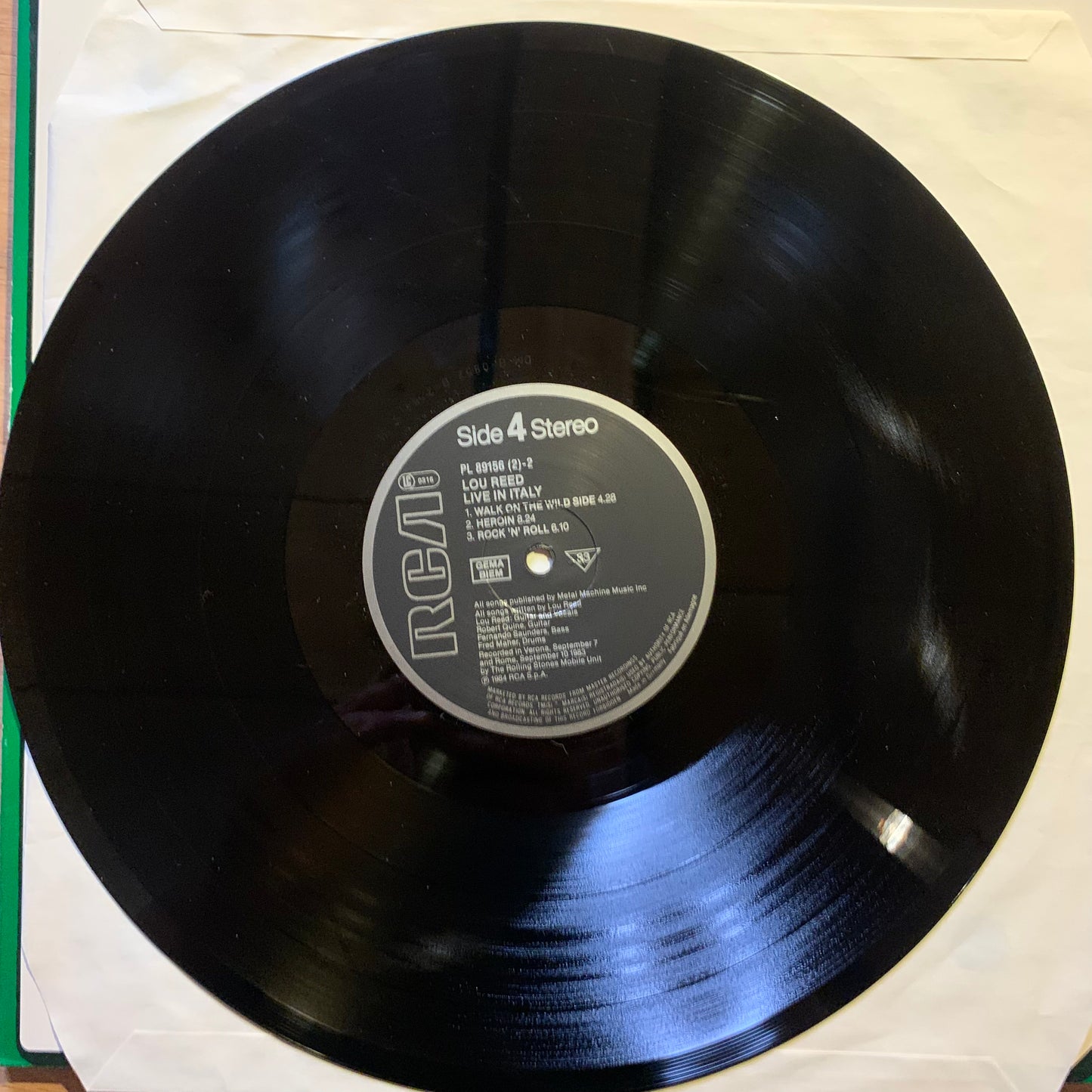 LOU REED - LIVE IN ITALY...OG UK 1984...VG+/VG+