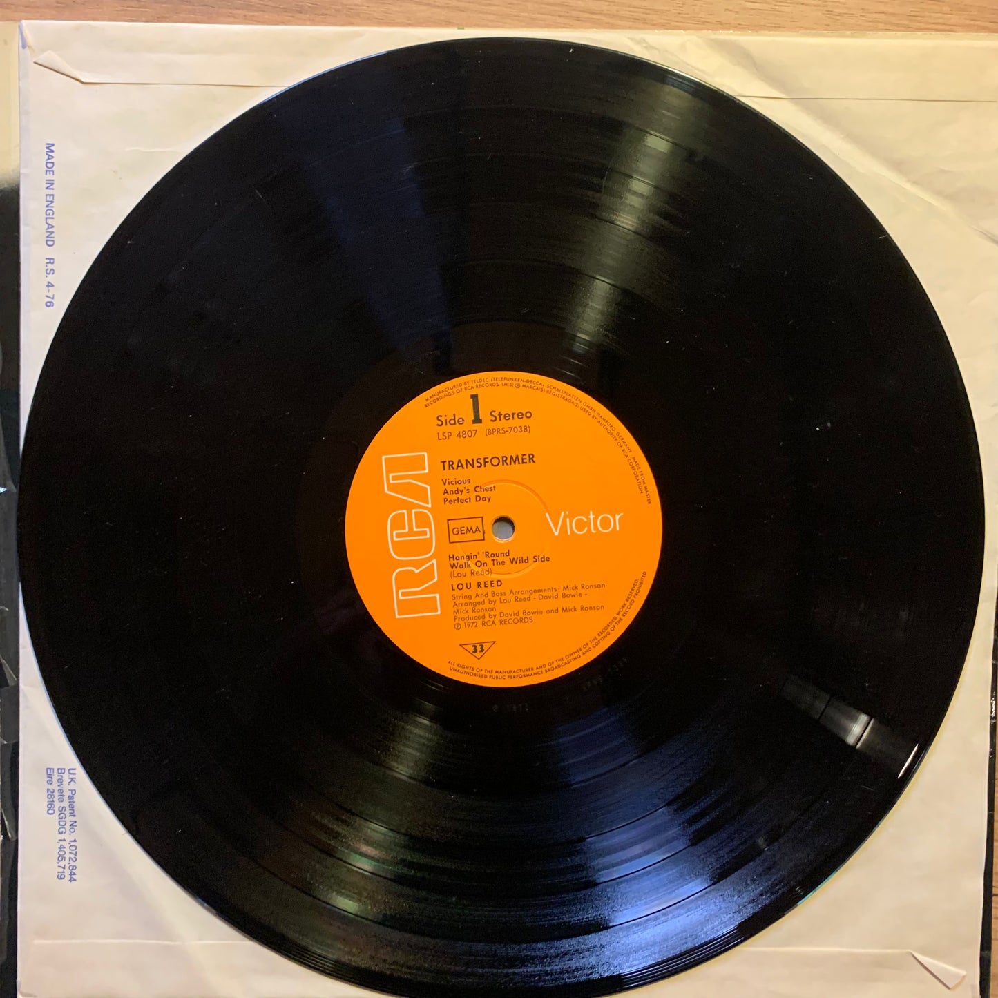 LOU REED - TRANSFORMER...OG GER 1972...VG/VG+