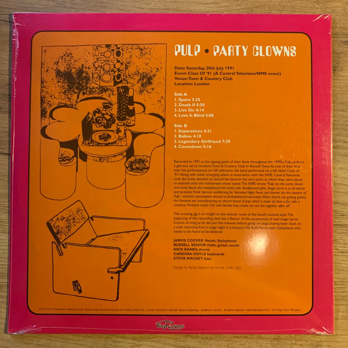 PULP - Party Clowns (Live In London 1991)...RE EU 2013...SEALED