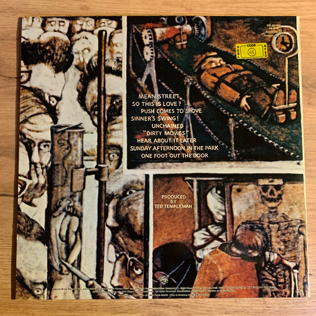 Van Halen Fair Warning - pochette verso