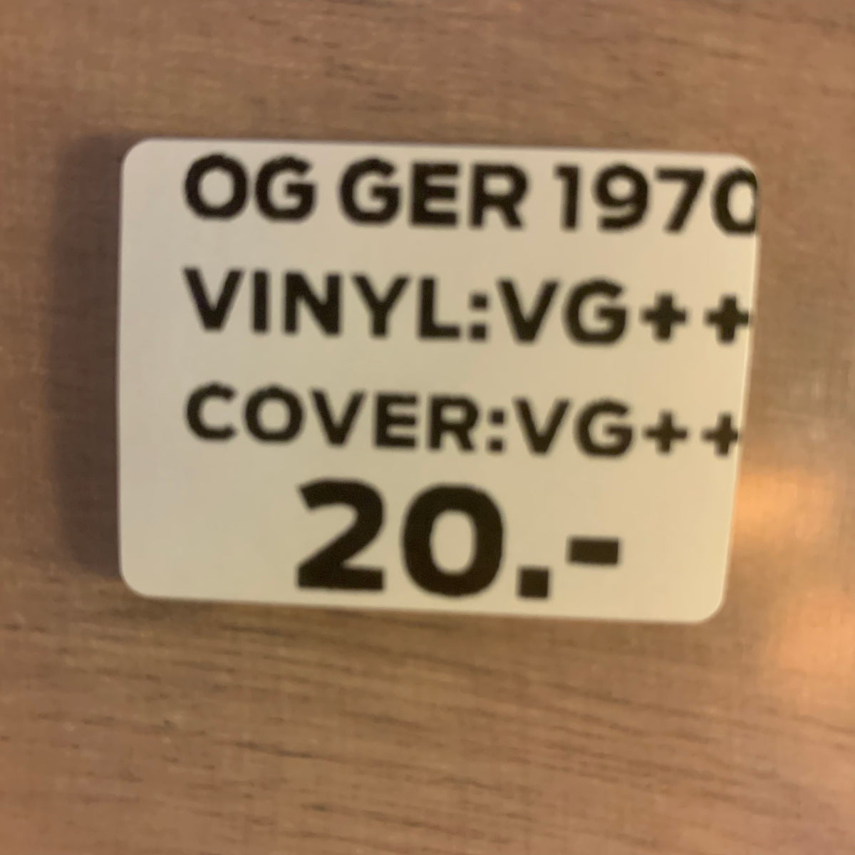 Étiquette état : OG GER 1970, disque VG++, pochette VG++, 20 CHF