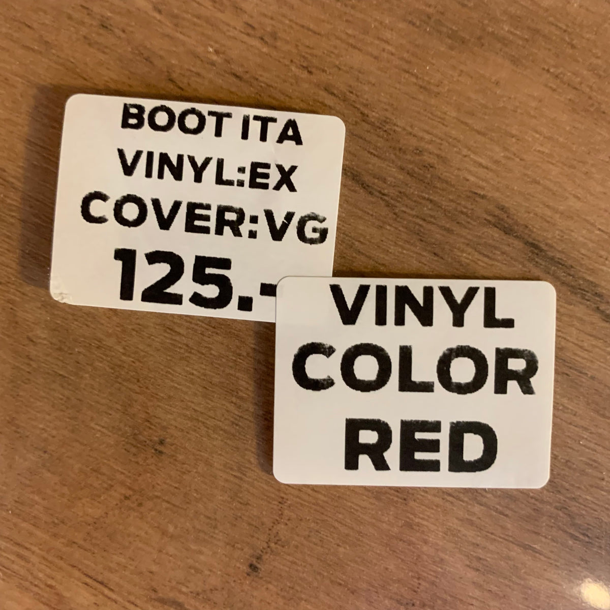 Étiquette BOOT ITA RED EX/VG 125 CHF