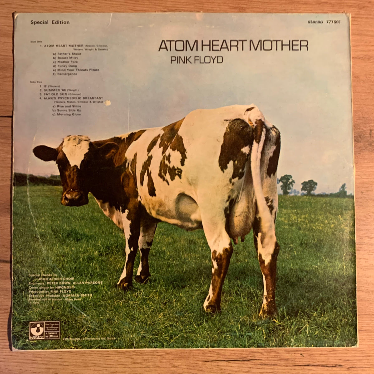 Pink Floyd - Atom Heart Mother, pochette verso