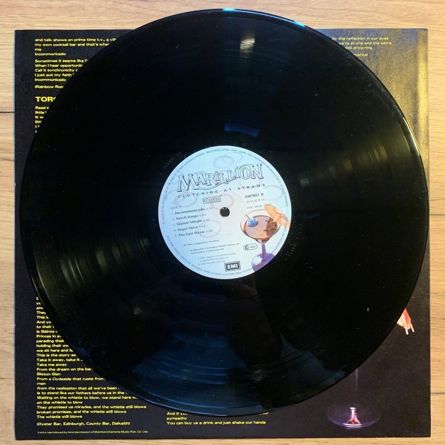MARILLION - CLUTCHING AT STRAWS...OG EU 1987...VG/VG+