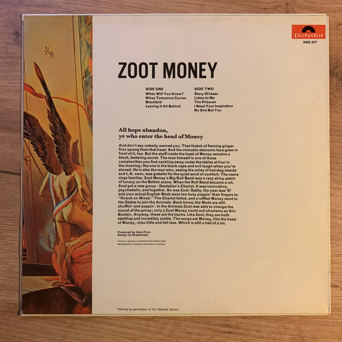 Zoot Money, pochette verso