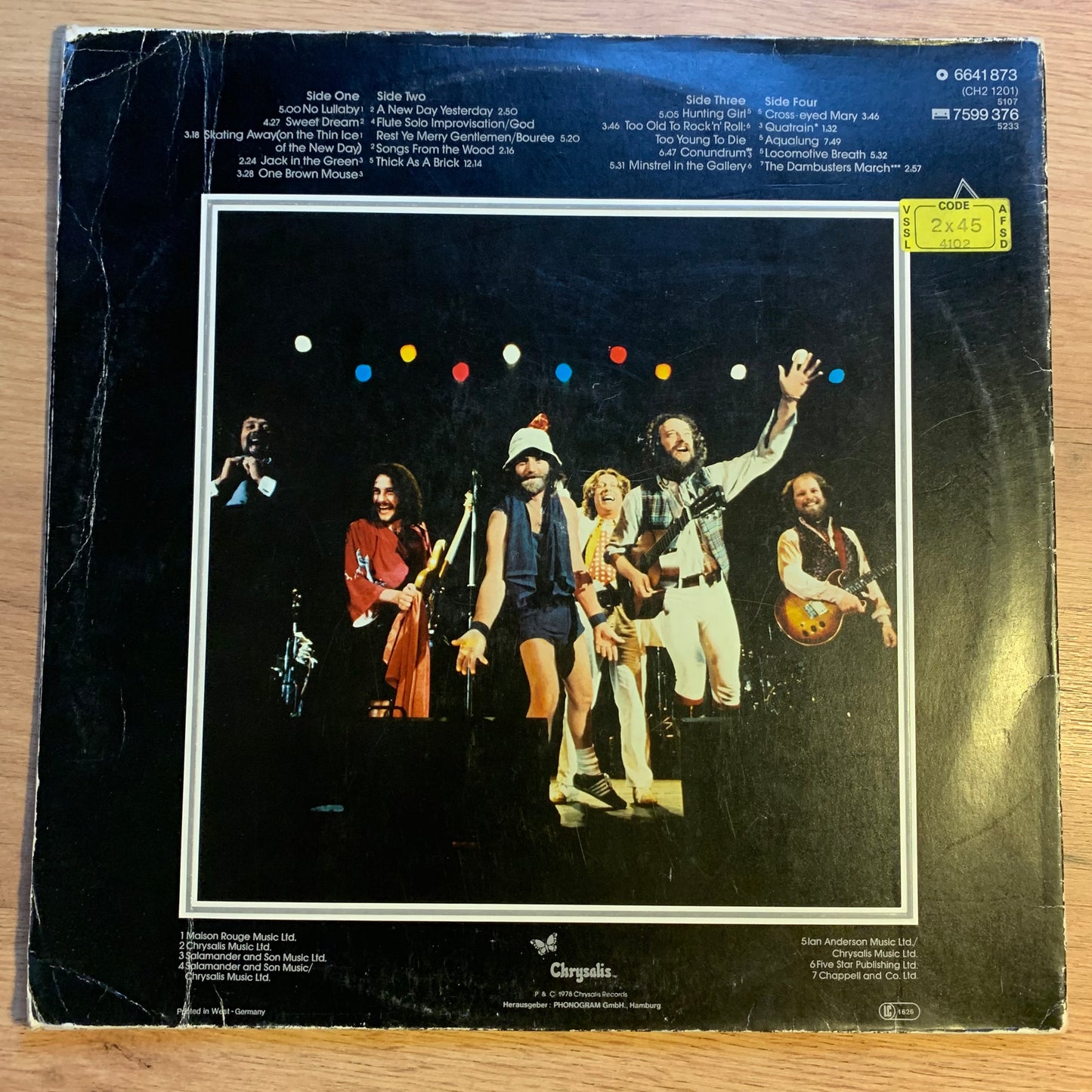 JETHRO TULL - BURSTING OUT...OG GER 1978...VG+/VG