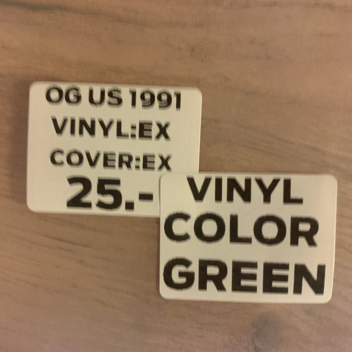 Étiquette état OG US 1991 EX EX vinyle vert 25 CHF