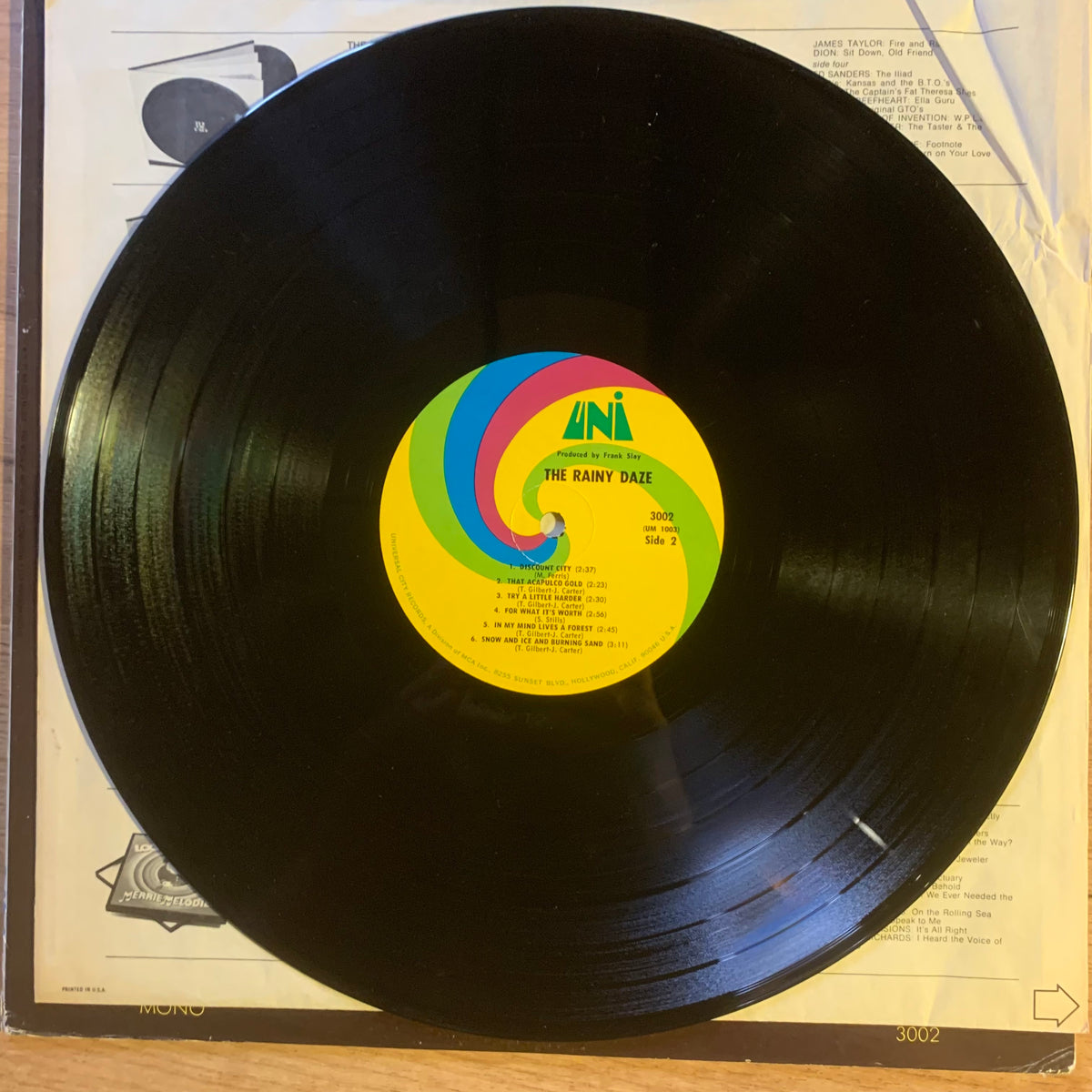 That Acapulco Gold disque UNI mono et sous-pochette imprimée