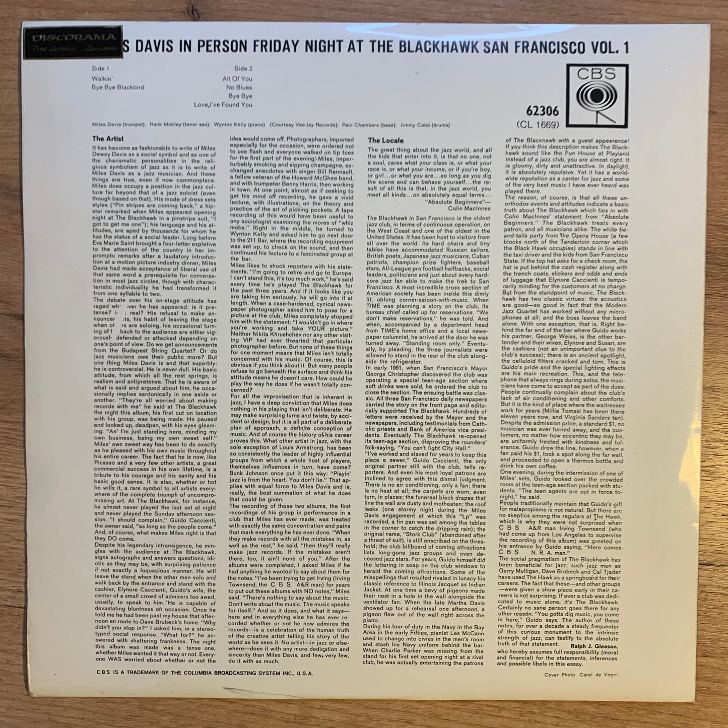 MILES DAVIS - FRIDAY NIGHT AT THE BLACKHAWK...NL...VG+/VG+