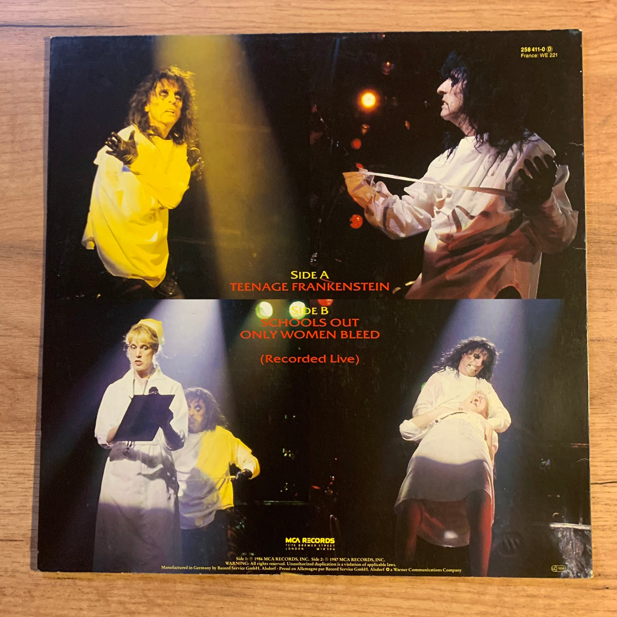 Alice Cooper Teenage Frankenstein étiquette d’état OG GER 1987 EX/VG+