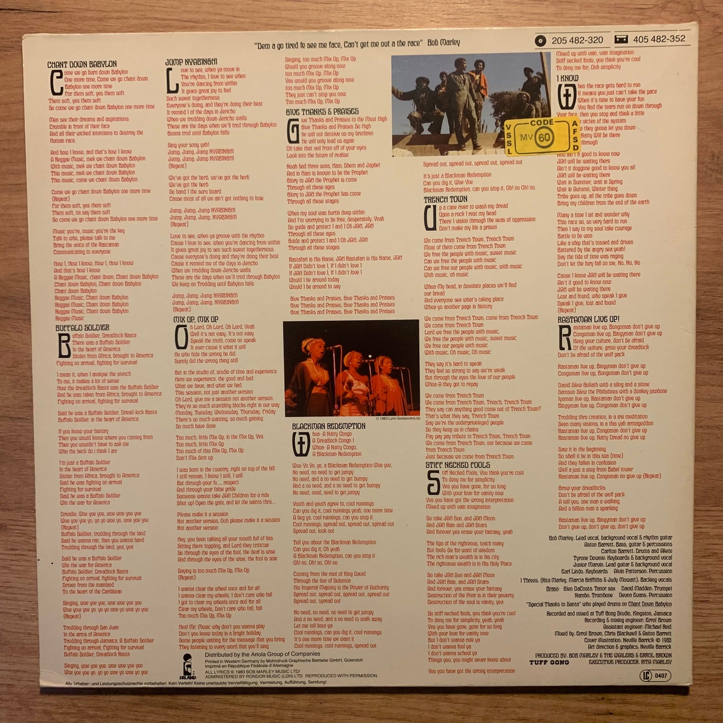 BOB MARLEY & THE WAILERS - CONFRONTATION...OG EU 1983...VG++/VG+